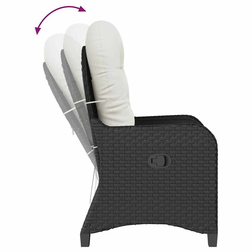 Recliner Chair Black 56 x 66 x 95cm Poly Rattan